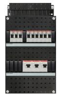 ABB Hafonorm installatiekast 3-fasen, 9 groepen, 3 ALS, 24mod, kunststof, hxbxd 405x220x90mm, inbouwd. 0-45mm, IP20