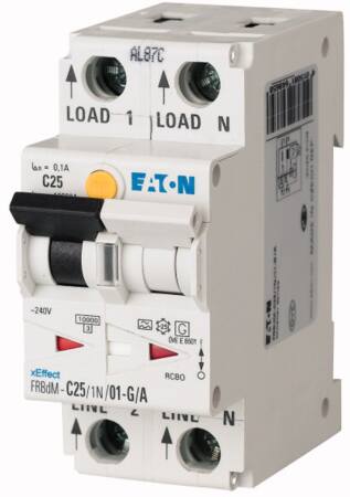 Eaton Xeffect FRBdM aardlekautomaat, 1P+N B-karakteristiek, AC, 240V, 16A, 0.1A, EN 10kA, 50Hz, 2 mod, IP20