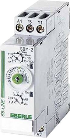 Eberle SBM-2 tijdrelais, DIN-rail adapter, 24V DC, 24-240V AC, 8A, symmetrisch, schroefaansluiting
