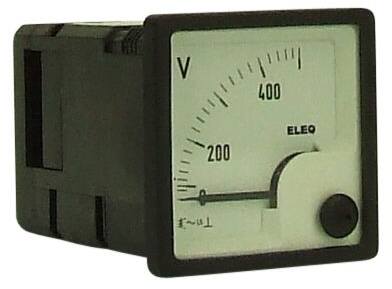 ELEQ amperemeter, inbouw 72x72mm, 100/5A, AC, weekijzer, overstroomschaal