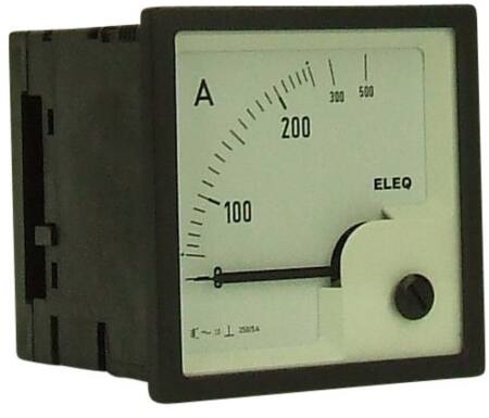 Eleq amperemeter paneelbouw, 0-500A, 1.5, 0.5W, ac, inbouw, bxh 7272mm, weekijzer