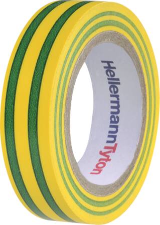 TAPE PVC GRØN/GUL 15MMX10M 