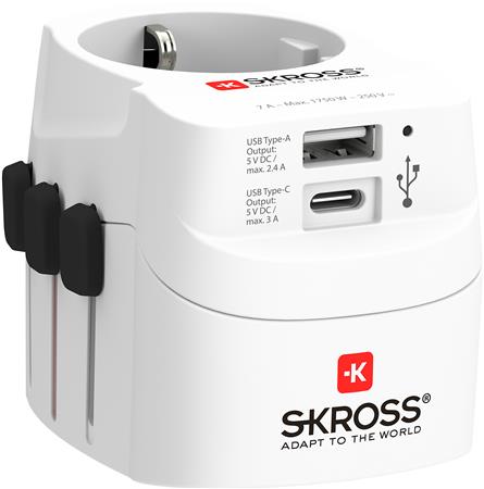 PRO LIGHT WORLD TRAVEL ADAPTER, USB A&C 