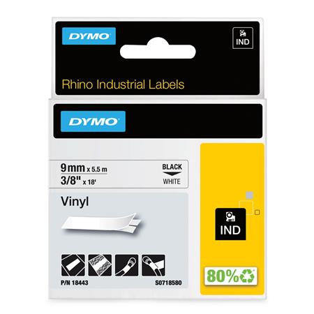 RHINO VINYLTAPE 9MM HVID 