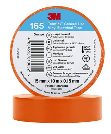 TAPE VINYL 165 15MMX10M ORANGE 