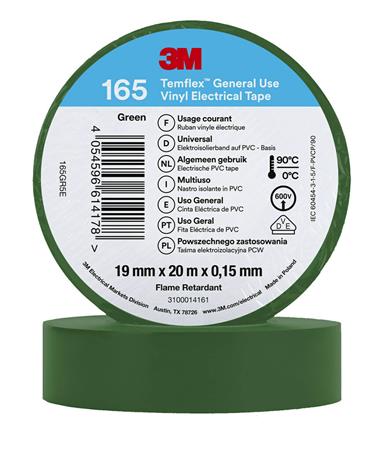 TAPE VINYL 165 19MMX20M GRØN 