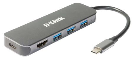 USB-C HUB, 5-I-1, MED HDMI & POWER 