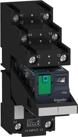 RXM RELÆ M/SOKKEL+LED+TEST 2C/O 24VDC 