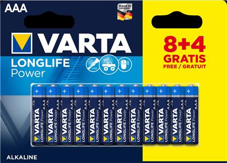 BATTERI ALKALINE AAA 8+4-PACK 