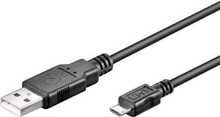 USB2.0 KABEL A - MICRO B M/M 3M SORT 