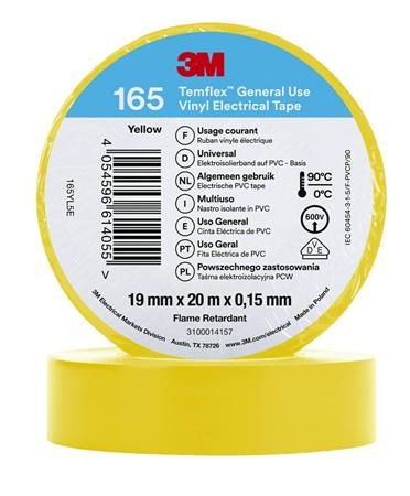 TAPE VINYL 165 19MMX20M GUL 