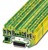 Phoenix Contact ST aardrijgklem, aansluitpositie boven, DIN-rail 35 mm, raster 5.2mm, lengte 72mm, groen/geel