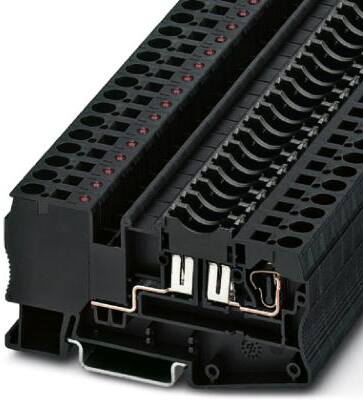 Phoenix Contact zekeringsklem met lichtindicatie, montage op NS 35, voor zekeringsautomaten, breedte: 8,2 mm, kleur: zwart